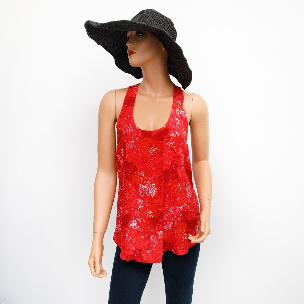 Joie Red Silk Racerback Tank XS